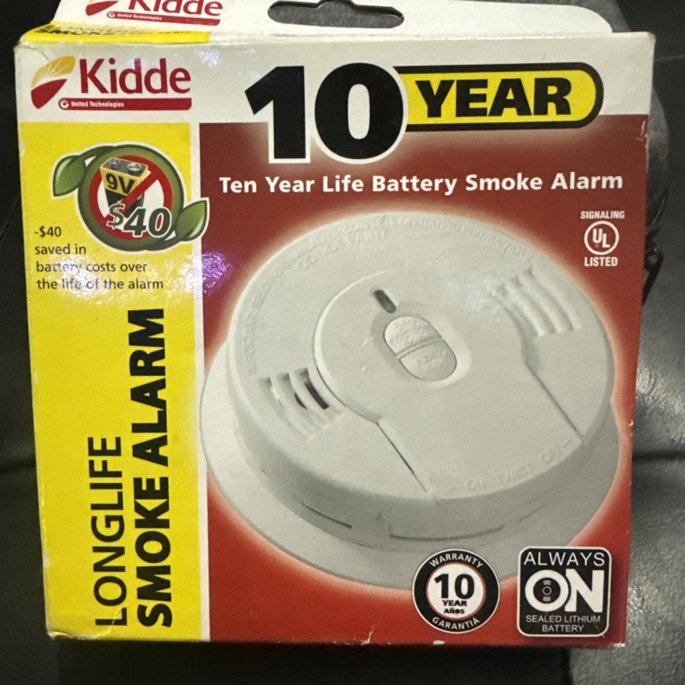 Kidde Smoke Detector Alarm 10 Year Sealed Lithium Long Life Smoke Alarm - NEW